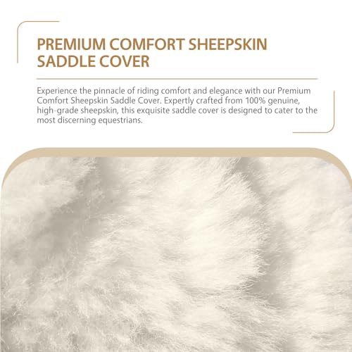 Image of Harrison Howard Plush Sheepskin Saddle Cover for English Saddles Seat Saver Ultimate Riding Comfort for Rider & Protection for Saddle Universal Size