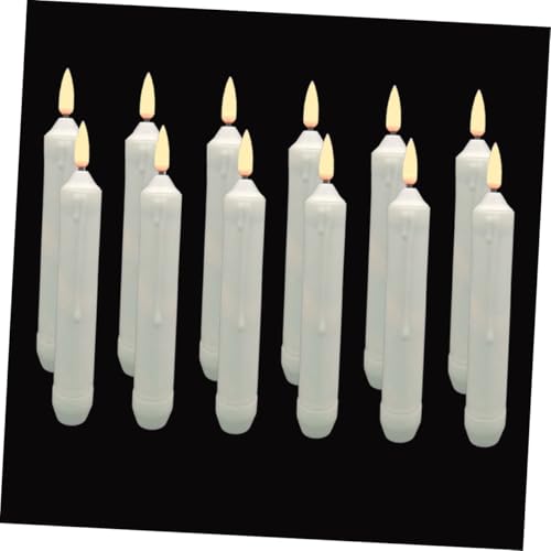 Velas LED cónicas sin llama y luces electrónicas decorativas en pack de 12 unidades 4