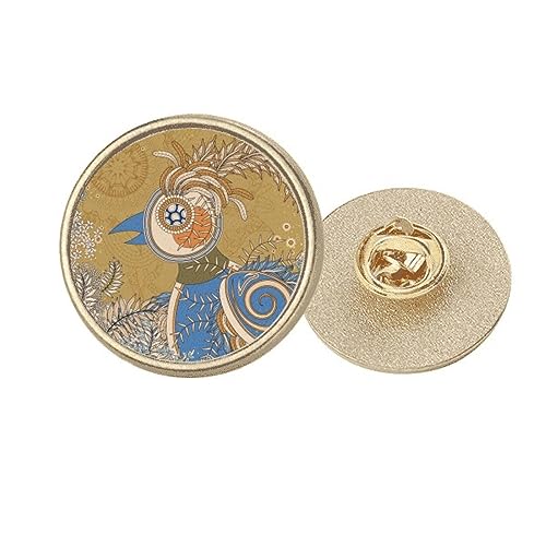 Broche ukiyo-e fleur et faisan ronde M pour illuminer un blazer noir