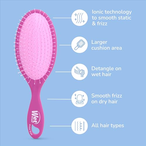 Image of Wet Brush Frizz-Free Detangler Brush with Ionic Technology, Purple, Provides Frizz Control, Reduces Static, and Smooths All Hair Types, Best For Dry Hair, Made for Women, Men & Kids
