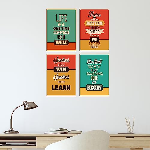 Image of PAPER PLANE DESIGN Poster Frames Quotes Size- 8.25 x 11.75 inch, Set of 4, Motivational (C)