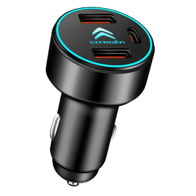 TEMKIN Car Charger Adapter for Citroen C3-XR,All Metal Emblem logo Cigarette  Lighter USB C PD Socket Fast Charge Mobile Phones Accessories for iPhone  Samsung Huawei,Black-2USB+PD : Amazon.co.uk: Electronics & Photo