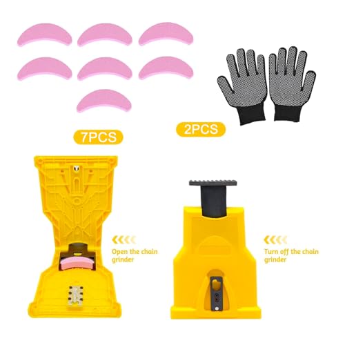 Chainsaw Sharpener, Fast Chain Saw Sharpener Tool, Chainsaw Sharpening Kit with 7 Pcs Stone Grinder, Fits for 14in, 16in, 18in, 20in Two-Hole Chainsaw Bar 3 Chainsaw Sharpener, Fast Chain Saw Sharpener Tool, Chainsaw Sharpening Kit with 7 Pcs Stone Grinder, Fits for 14in, 16in, 18in, 20in Two-Hole Chainsaw Bar - Image 3