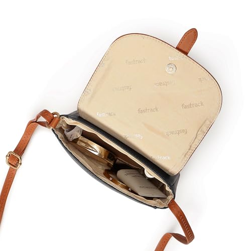 Image of Fastrack Puff Sling with Detachable Pouch | Faux-Leather Women's Handbags | Sling for Casual Carry