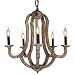 DOCHEER Cottage Vintage 5-Light Wood Metal Chandeliers 10137 Shabby Chic Chandelier Hanging Foyer Lighting for Home Decor Dining Room, Bedroom, Living Room, Kitchen Island
