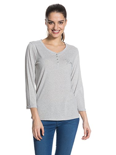 Roxy Women's Henley Long Sleeve T-Shirt 14 Heather Grey