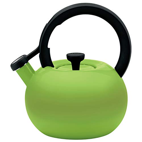 Circulon Circles Whistling Kettle/Stovetop Teakettle/Tea Pot, 2 Quart, Kiwi Green