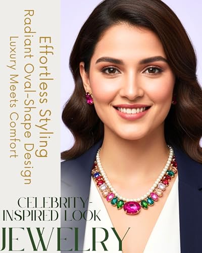 Image of Mansiyaorange Statement AD CZ American Diamond Cubic Zerconia Pearl Necklace Set | Gold Plated Chunky Fashion Jewelry for Women & Girls