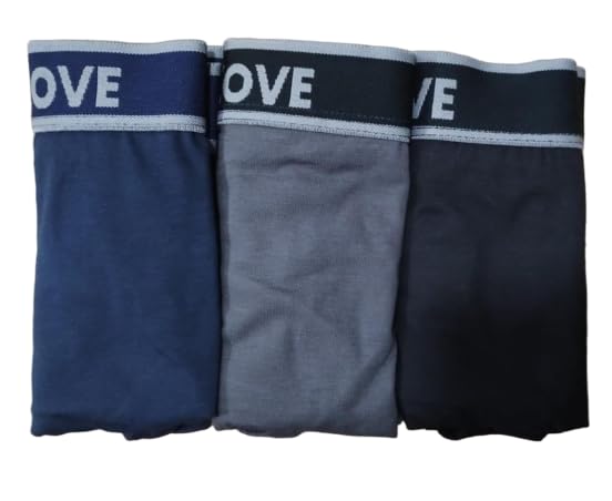 Image of EcoLove Men's Brief Underwear, Black Navy Blue Dark Grey with Elastic Waistband