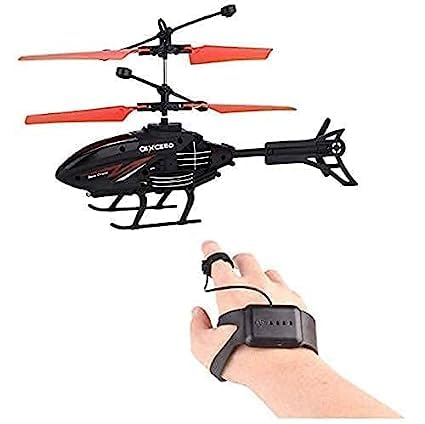 Eagle Enterprise Outdoor & Indoor Flying Helicopter with Hand Induction Watch | Electronic Radio RC Remote Control Toy | Charging Helicopter with 3D Light & Safety Sensor for Kids(1 PIECE Multi Color)
