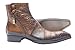 Jo Ghost 2534 Italian Cognac Leather/Snake Print Ankle Boots with Zips & Buttons