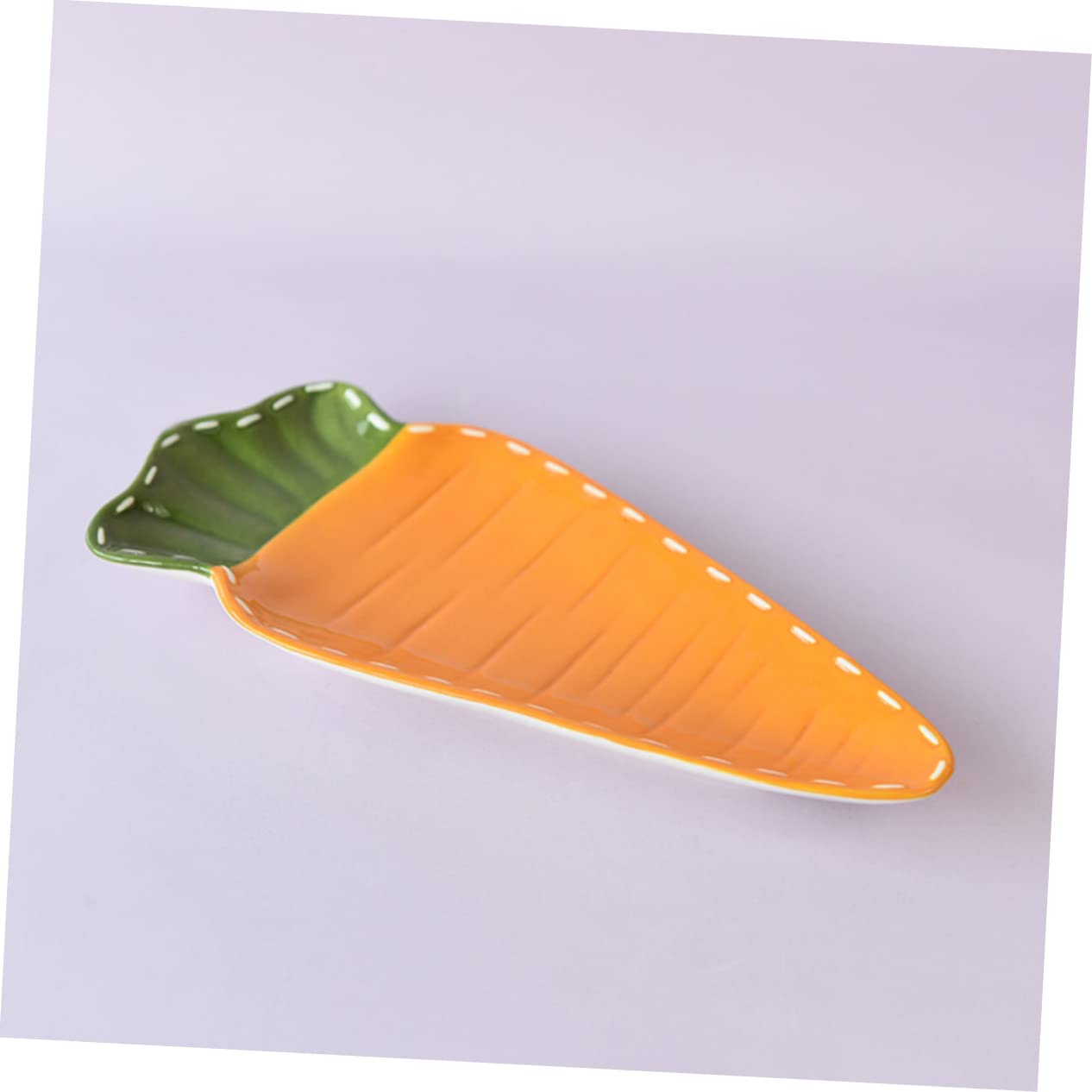 Garneck Boys and Girls-friendly Carrot Plate Porcelain Elegant and Easy to Maintain