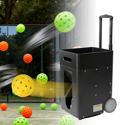 ZHDANB Máquina de Pickleball Portátil, Máquina de Pickleball Automática, Capacidad para 40 Bolas, 60km/h, para Principiantes a Intermedios PickleballMachine