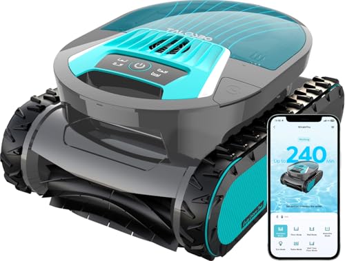 TALOSBO Pleco Pro Cordless Robotic Pool Cleaner with Smart Navigation,210–240 Min Runtime,App Control,Wall Climbing & Waterline Cleaning, Dual-Layer Filtration for In-Ground Pools up to 2691 Sq.Ft