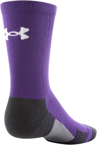 Under Armour Adult Team Crew Socks, 1-Pair, Purple/Black/White, X-Large #TOP2
