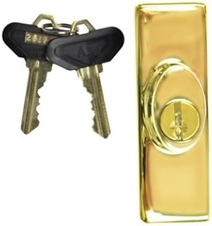 Andersen Anvers Style Exterior Keyed Lock with Keys Right Hand in Bright Brass