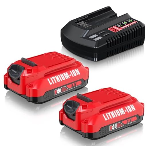 2Pack CMCB202 3.5Ah Battery and Charger Set for Craftsman 20V Battery Replacement for Craftsman V20 Battery CMCB204 CMCB205 CMCB2011 Weedeater Lawnmower 20V Lithium-ion Battery with CMCB104 Charger