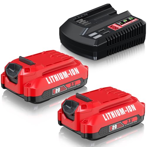 Image of Bonadget 2Pack 3.5Ah Battery and Charger Set for Craftsman 20V Battery Replacement for Craftsman V20 CMCB202 CMCB2011 CMCB205 Lithium-ion Battery with CMCB104 Charger Set