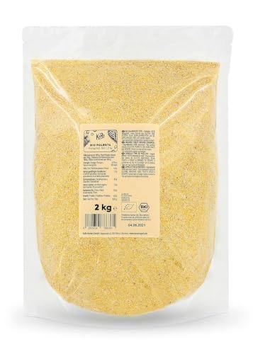 KoRo - Bio Polenta 2 kg - 100% feiner Maisgrieß für cremige Polenta - Ohne Farbstoffe Geschmacksverstärker und Konservierungsstoffe - Aus kontrolliert biologischem Anbau - Vegan - Ballaststoffreich