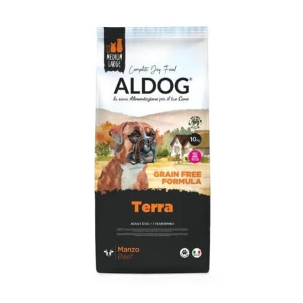 Aldog Cibo per Cani Grain Free TERRA Manzo, 10 Kg