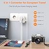Voltage Converter US to Europe with 2 USB A & 2 USB C Ports Fast Charging, 220V to 110V Converter for European Travel Power Converter Adapter Combo for Germany France Italy Spain (White) #1
