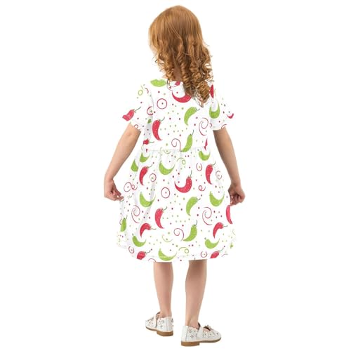 Green Chili Peppers Toddler Girls Dress Short Sleeve Casual Dresses 2T 202b80943