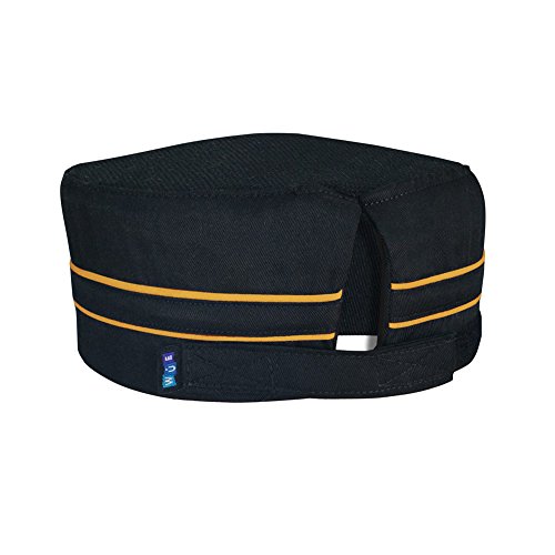 10oz apparel Mesh Top Chef Skull Hat with Gold Piping