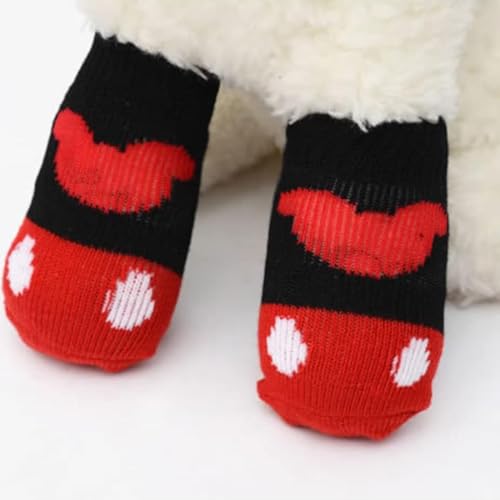 GHPKOTW 12 Indoor Anti-Rutsch Socken für Hunde und Katzen, Pet Socken, Hundesocken Anti Rutsch Pfotenschutz und Traktion Dank Silikon-Gel für Kleine-Mittlere Tiere,Drinnen Warme Haustierschutz