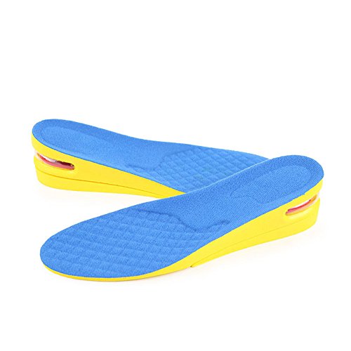 boowhol de dos capa Plantillas Aumentar, 3, 5 y 5 cm elevador Plantillas para hombres y mujeres invisibles Sport elevador Cojín acolchado Tiempo Libre Completo Cojín (1 par) azul azul L(40-45 EU) thumbnail