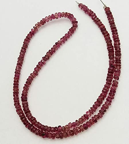 Tourmaline rose perles facettées 3 mm pour création bijoux, fil de pierres naturelles LKBEADS