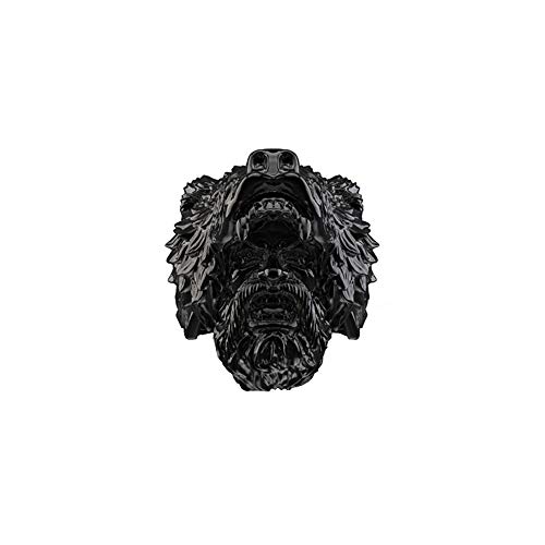Fuqimanman2020 Silver Black Viking Bear Ring Stainless Steel Rings for Men