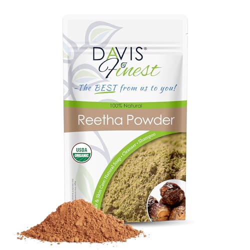 Davis Finest Organic Reetha (Soap Nuts) Powder 250g | SLS-Free Natural Shampoo for Deep Cleansing, Promotes Healthy Hair Growth