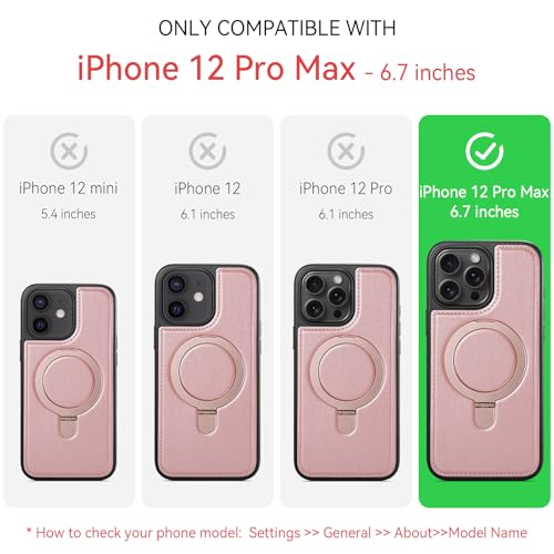 CHEEWADA for iPhone 12 Pro Max Case with Stand Compatible Magsafe, Rosegold by CHEEWADA - Used condition - Image 2