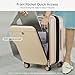 Hanke Grace Expandable Carry On Luggage with Wheels Airline Approved Hard Shell Suitcases with Front Pocket，Top Opening Luggage with TSA Lock for Short Business Travel, Cuban Sand.