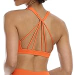 icyzone Women's Padded Strappy Workout Running Sports Bras Medium Impact