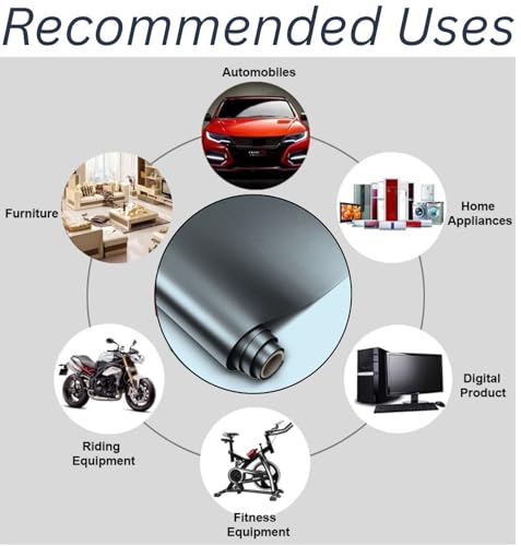 Image of WALLMATE Charcol Black Car Wrap, UV Resistant, Bike Sticker Cut-to-Fit for Scooty, Motorcycles, Cycle & Interior or Exterior Decoration, Easy Peel & Stick Vehicle Vinyl Sheet (Charcol Black, 20X84 IN)