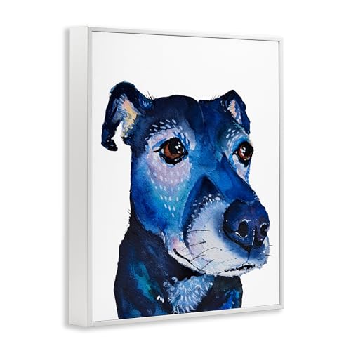 Impression giclée encadrée d'art chien bleu Tatiana Roberts