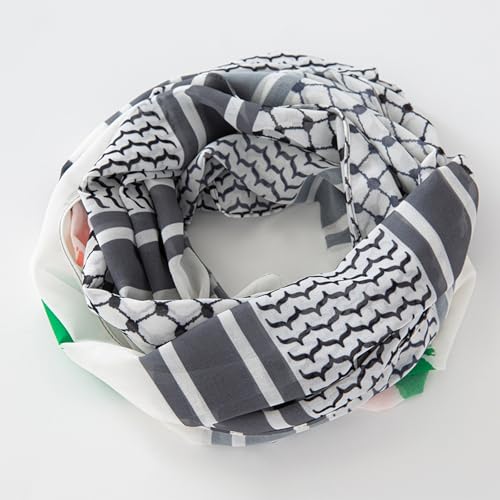 Fashion Keffiyeh – Cotton Head Neck Scarf –Arab Shawl Scarf for Women Girls – Palestine Style and Flag3