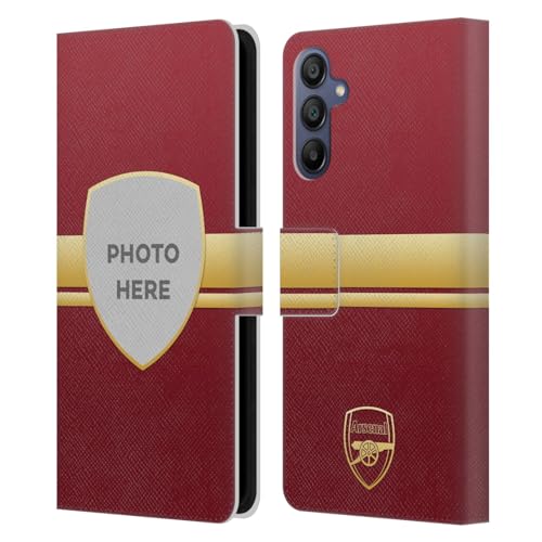 Coque personnalisée Samsung Galaxy A15 Arsenal FC et étui portefeuille cuir rouge et or