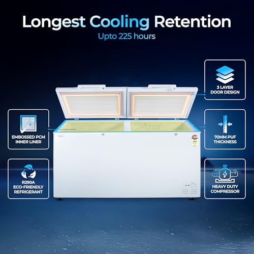 Image of Haier HFC-788DPW4, 4 Star (2026 Star Rating) Double Door Convertible Deep Freezer, 5 Side Freezing, Dual Condenser, Inside Metal Liner with 70mm Puff Thickness (White 734L)