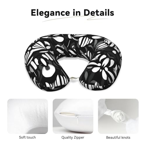 Almohada de viaje con espuma viscoelástica y funda negra miniatura 4