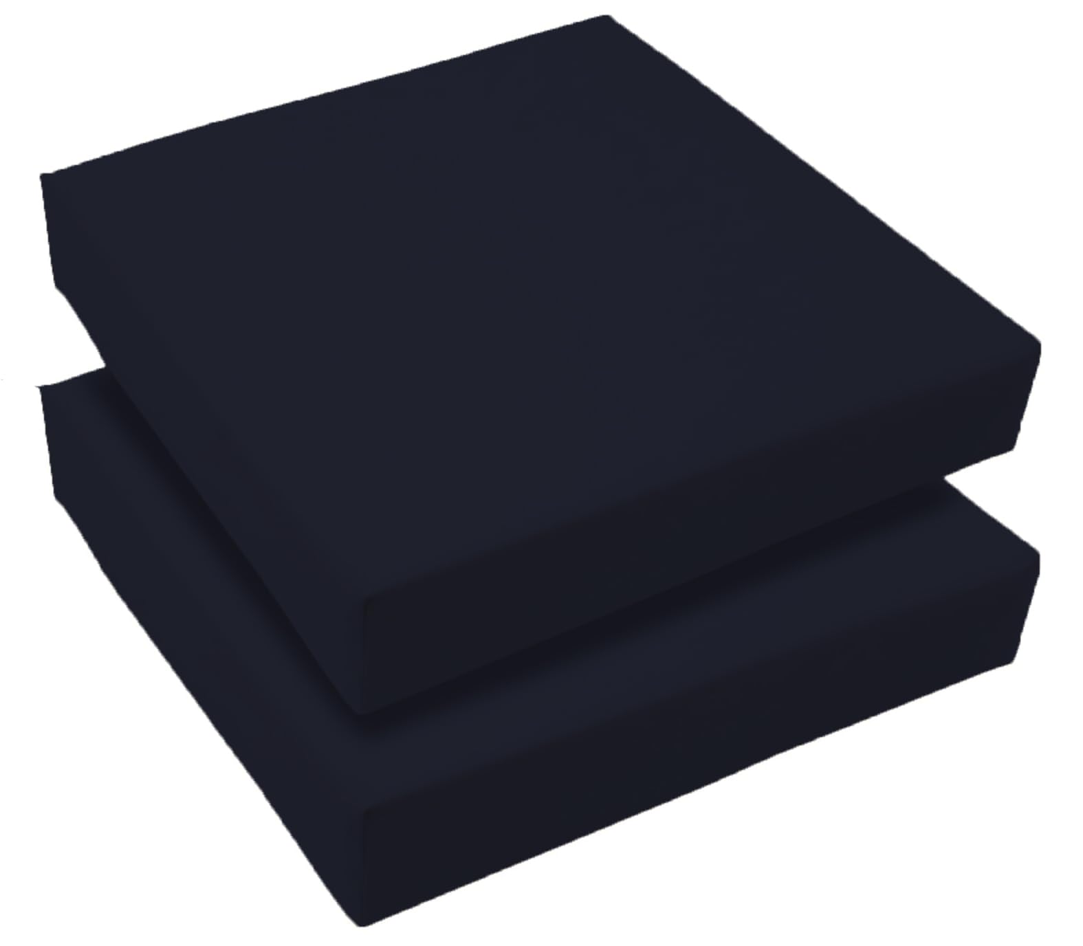 Set of 2 Outdoor Waterproof Chair Cushion Seat Pads Rattan Garden Furniture Seat Cushions For Patio, Garden, Office, Coffee Shop, Dining Room Removable Fabric Zipper Cover (Navy, 45X45X5cm) — image 1