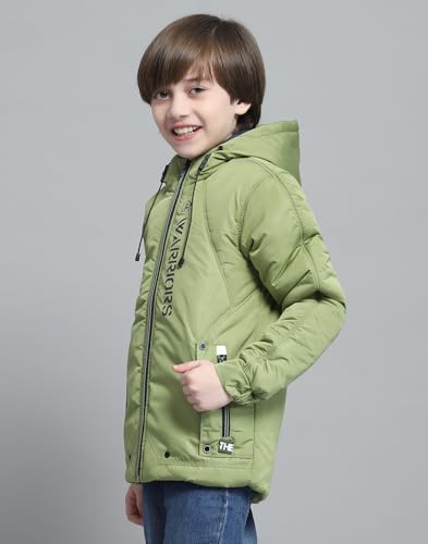 Image of Monte Carlo Boys Printed Green Hooded Neck Full Sleeve Jacket
