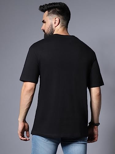 Image of HIGH STAR Men's Typography Applique Regular Fit T-Shirt