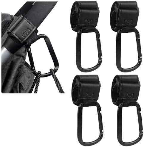 Borse Per Passeggino - Confezione Da 2 - Con Ganci Regolabili - Tasca Laterale - Colore Nero - Foto 4