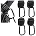 Lvjkes 4 Pezzi Ganci passeggino, Ganci passeggino universali, Gancio passeggino in pelle, Accessori passeggino, Tipo universale, Antiscivolo e resistente allusura, Forte capacità portante (Nero) immagine