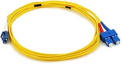 Monoprice Fiber Optic Cable, LC/SC, Single Mode, Duplex – 3 meter (9/125 Type) – Yellow
