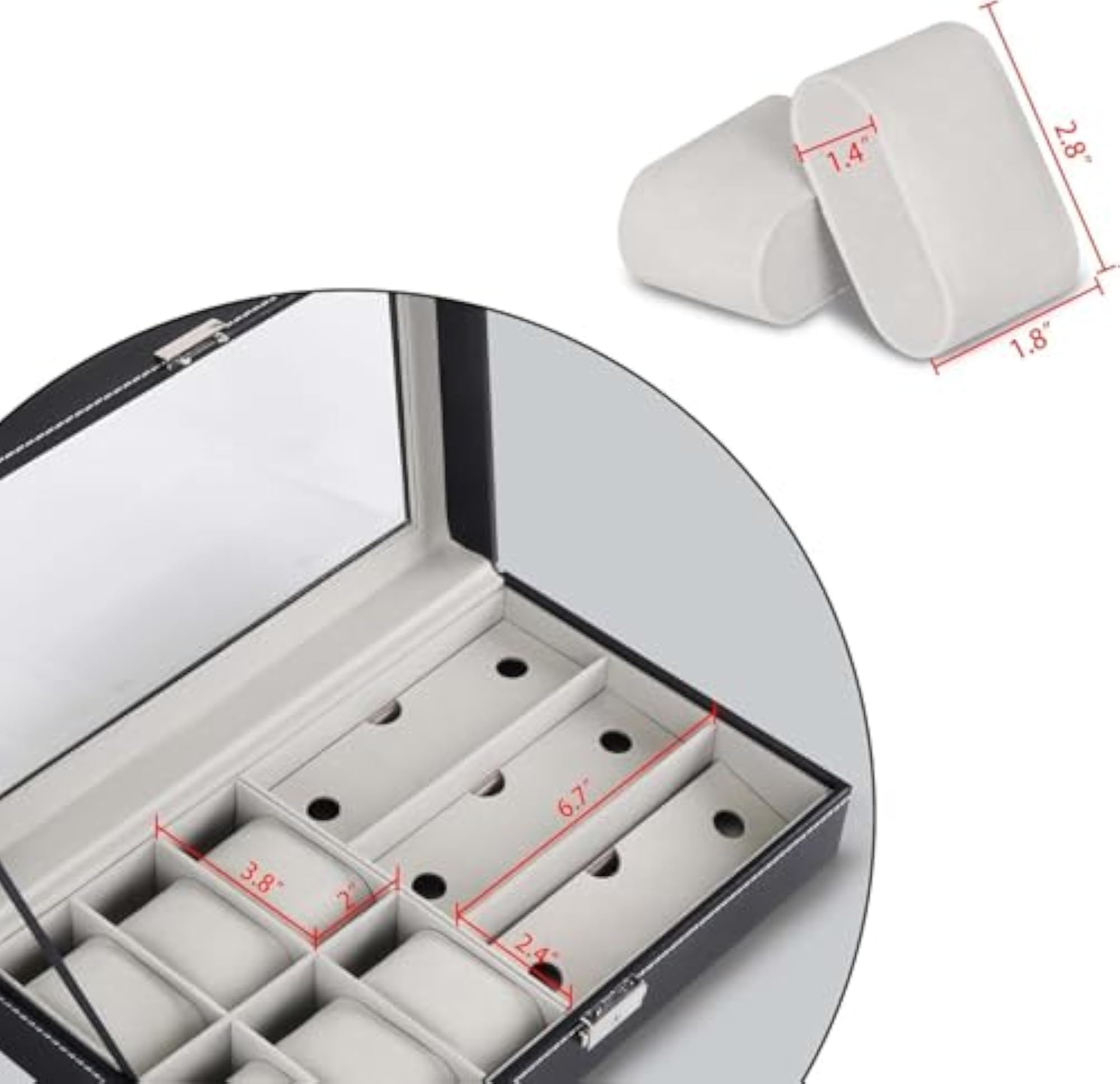 Men's & Women's 6 Slots Watch Box Organizer
