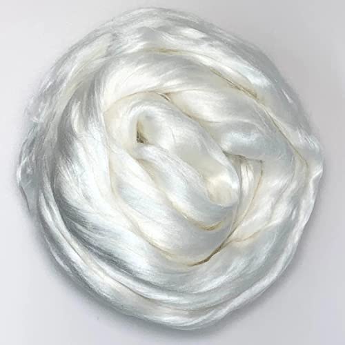 Revolution Fibers Grade A Mulberry Silk Fiber | 100% Natural, Luxurious Sheen | Ready to Spin,Dye, Blend or Felt