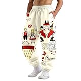Generisch Karneval Outfits Herren Baggy Sweatpants Track Pants Modisch Y2K Hip Hop Sporthose Streetwear Freizeithose mit Taschen und Elastischer Bund Festlich Party-Hosen Jogginghose